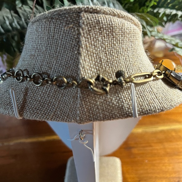 Vintage J. Crew Orange and Lavender Necklace with Black Accents - Picture 4 of 9